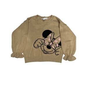 Disney for Baby Gap Toddler Girls 3 T Sweater Ruffle Tan Minnie Mouse